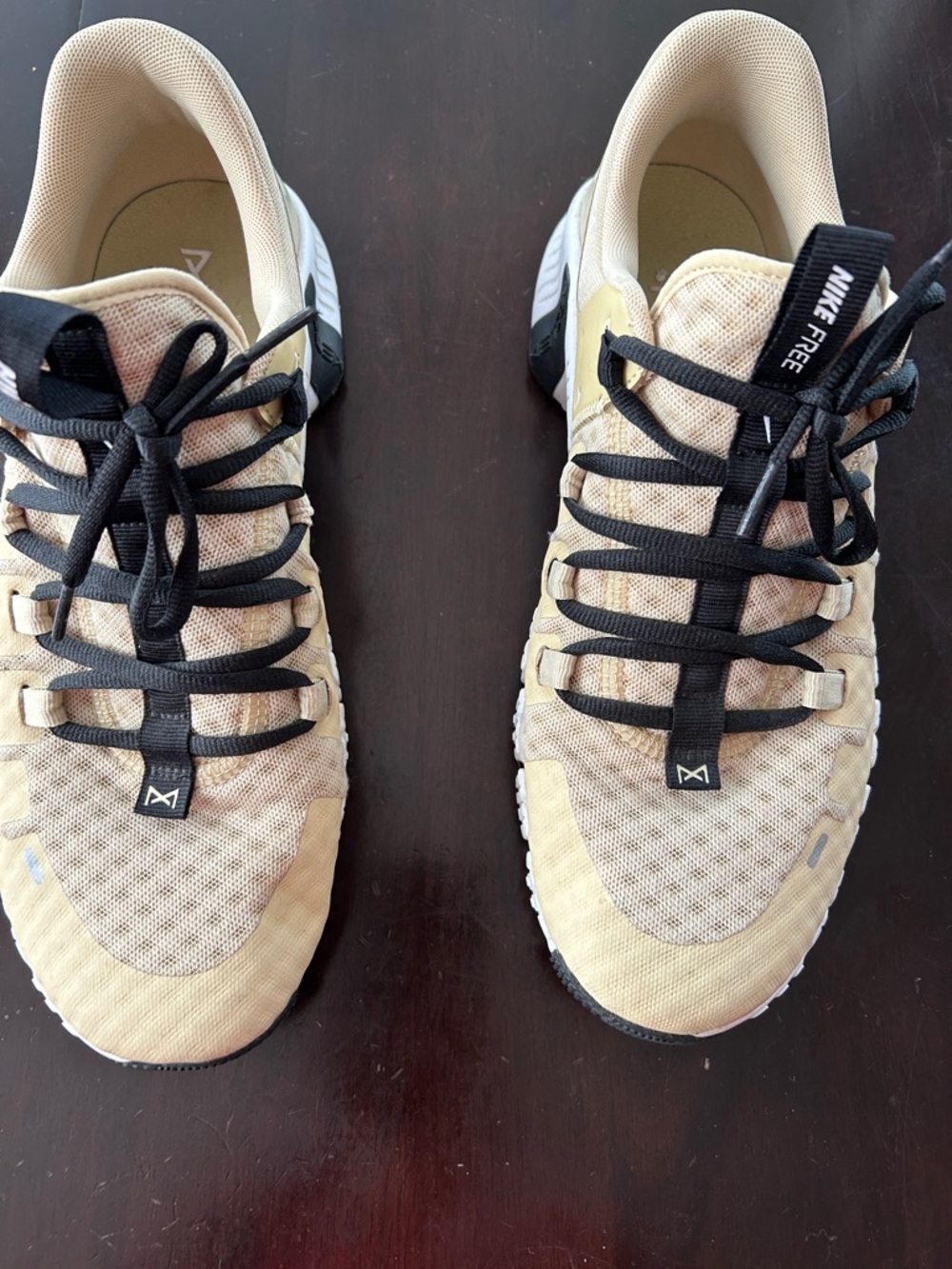 Nike Metcon Beige and Black Athletic Sneakers